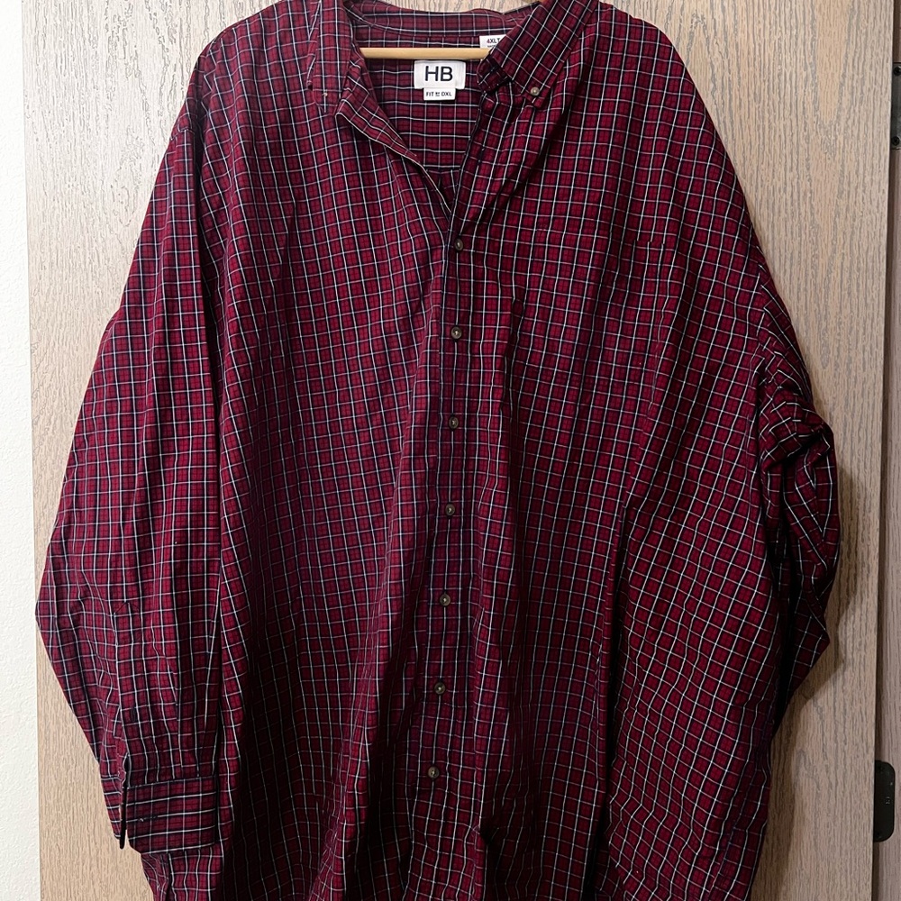 Burgundy Checkered Men's Shirt
